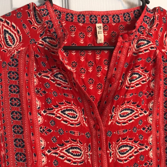 Spell - Gypsiana Bandana Shirt Dress - Red - Size M - Picture 13 of 16